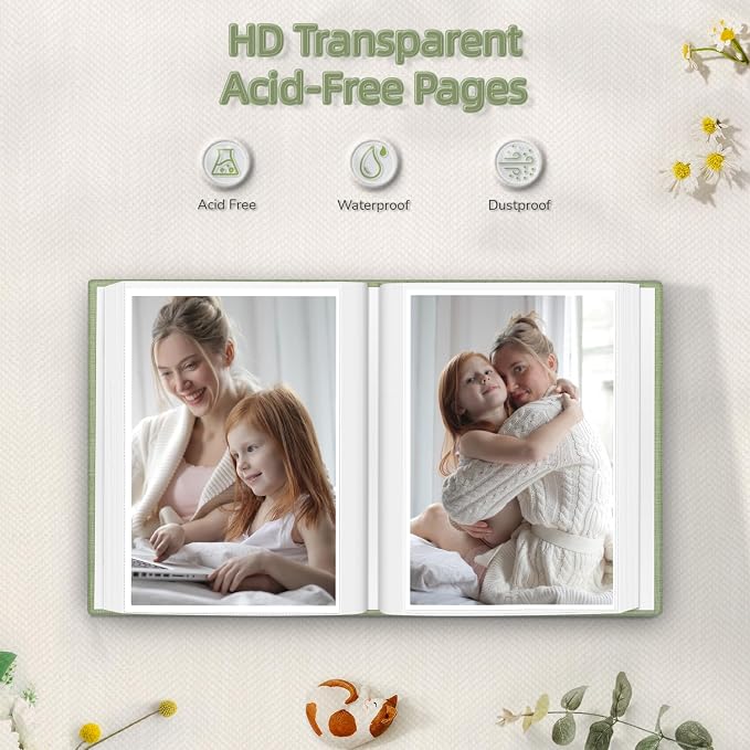 popotop Photo Album 4x6-100 Photos Photo Books with 100 Vertical Pockets,Linen Cover Albums for Family Wedding Anniversary Baby Vacation Pictures - Image 3