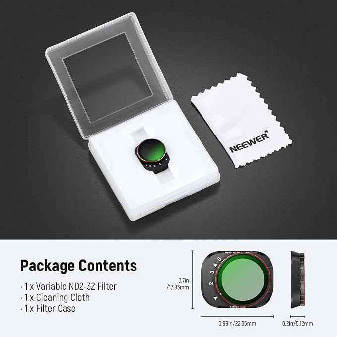 NEEWER Variable ND Filter Compatible with DJI Mini 4 Pro, ND2-32 1-5 Stops Snap On Multicoated HD Optical Glass Metal Slim Frame Drone Camera Lens Accessories for Aerial Photography Video Recording - Image 9