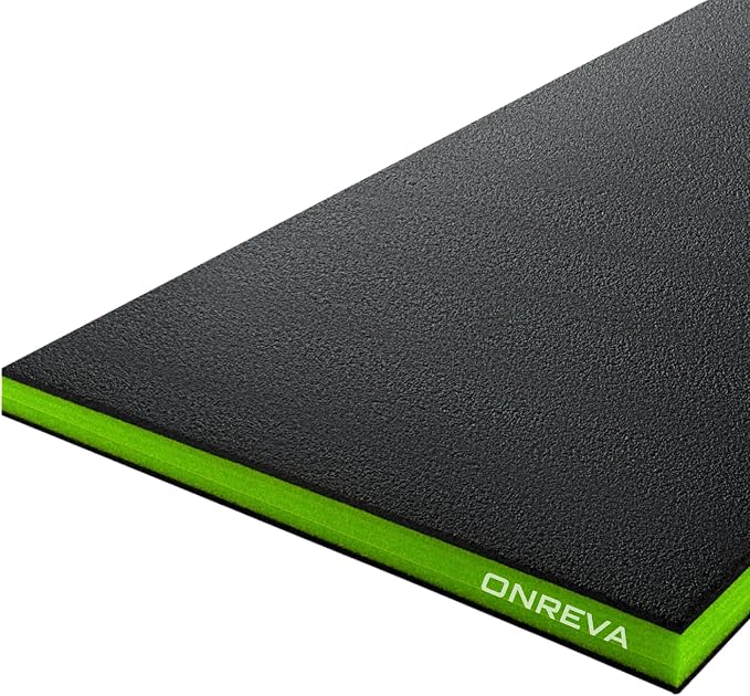 ONREVA Tool Box Foam Organizer 48x24x1 inch 1PC, Kaizen Sheets for Pro Tool Control, Custom Tool Shadow Inserts for Cases & Drawers, High Density Polyethylene Foam, Black with Green by ONREVA