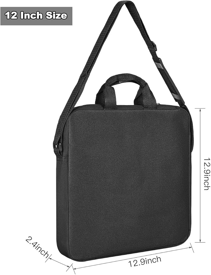 Photography Carrying Bag for 12" Ring Light,12 x 12 inch Selfie Ring Light Protective Carrying Bag, Portable Desk LED Case for 12" Camera Light-Black - Image 2