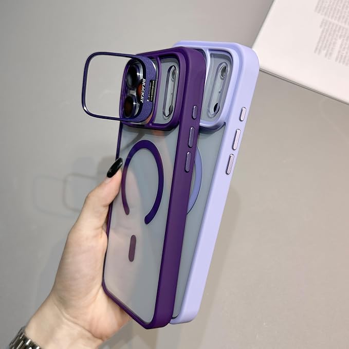 for iPhone 17 Pro Max Magnetic Case with Kickstand, [Compatible with MagSafe] Built in Stash Stand Clear Shockproof Soft Cover Camera Lens Protection Case for iPhone 17 Pro Max 6.9", Orange - Image 7