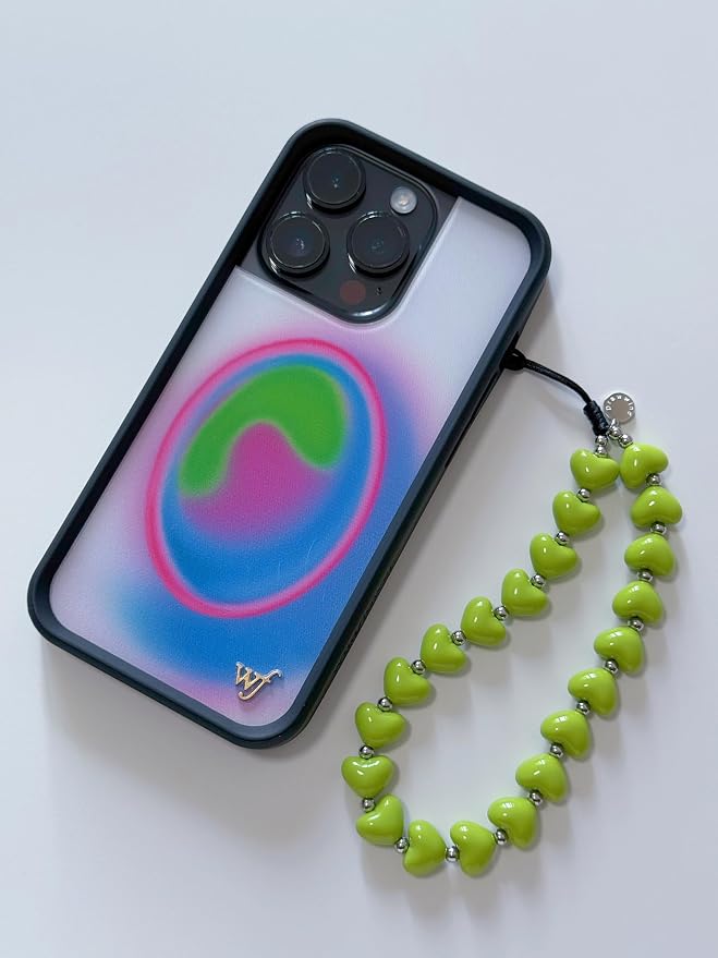 Drawwind Phone Charm Strap Cute Wrist Straps Cell Phone Charm String Y2K Aesthetic Lanyard Wristlet Chain for Case Camera AirPods Bags Keychains (Avocado Hearts) - Image 2