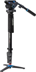 Benro Aluminum Series 4 Monopod w/ 3-Leg Locking Base and S6 Video Head (A48TDS6), Black by Benro