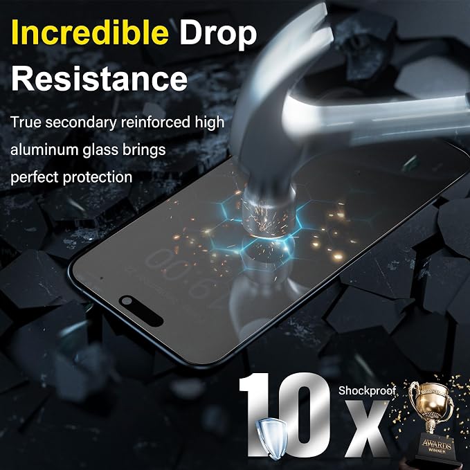 YWXTW 2 Pack Matte Screen Protector for iPhone 16 Pro 6.3 Inch + 1 Set Camera Lens Protector, Anti Glare Anti Fingerprint 16 Pro Glass Screen Protector, Bubble Free, Smooth as Silk - Image 4