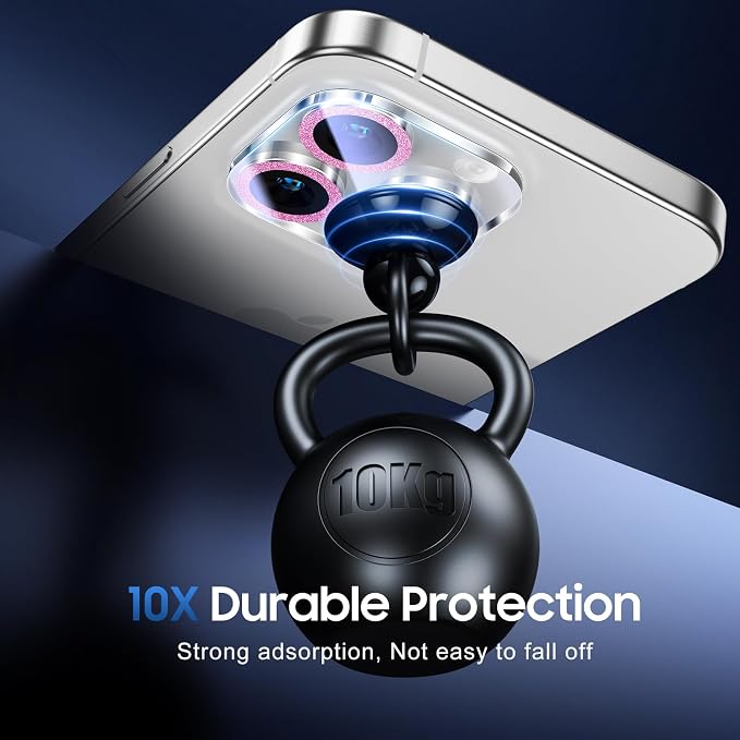 UniqueMe for iPhone 15 Pro/15 Pro Max Camera Lens Protector-Bright Purple | 3 Pack-Drop Protection, Case Friendly, 9H Tempered Glass, Camera Cover Screen, Update New Version - Image 2