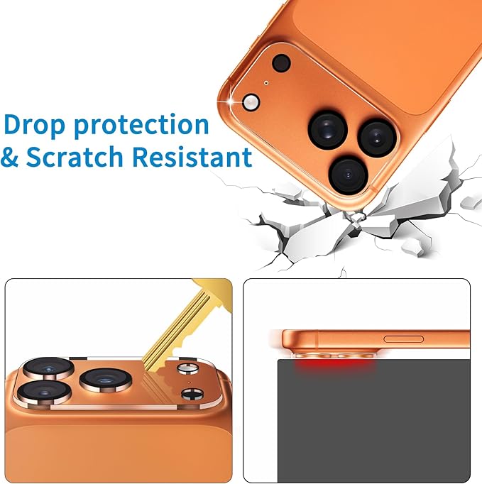 Dengduoduo 3 Pack Camera Lens Protector for iPhone 17 Pro, Tempered Glass, Ultra HD, 9H Hardness, Anti-Scratch, Case Friendly, Easy to Install [No Affect on Night Shots] - Image 5