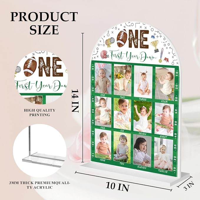 My First Year Photo Board Baby Milestone Signs One Year of Baby Photo Board, Best Babies Keepsake 10x14 Inches Acrylic Sign Decor Fits 2" x 3" Photo A15 - Image 2