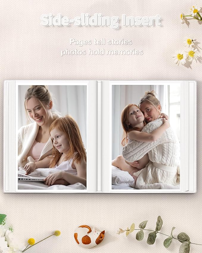 Artfeel Photo Album 4x6 with 100 Pockets,Slip-in Picture Albums,Linen Cover Memory Book with Front Window,White Page Vertical Photo Book for Wedding,Family,Anniversare,Baby,Vacation - Image 5