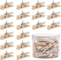 50Pcs Wooden Clips Push Pins Tacks for Cork Board Artwork for Crafts Arts Projects Photo Supplies(Wood Color) by acDesign