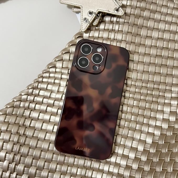 Cute Phone Case for iPhone 15 Pro Max Case Cheetah Leopard Print | Amber Tortoiseshell Pattern,Full Camera Protective,Slim Shockproof TPU,Aesthetic Girly Glossy Cover for Women Men-Brown - Image 6