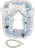 Lace Photocard Holder with Wing Bows, Cute ID Badge Holder for Idol Card | Photocard Holder With Chain for Ita Bag Accessories, Photo Protector, Display Daily Carry by Unknown