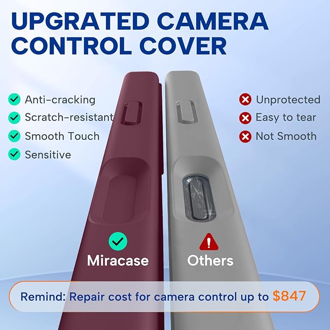 Miracase Silicone & Magnetic for iPhone 17 Case, Wine Red | Compatible with MagSafe, Silicone Camera Control Cover, Soft Microfiber Lining, Shockproof Drop Protection Phone Case for 17 - Image 2