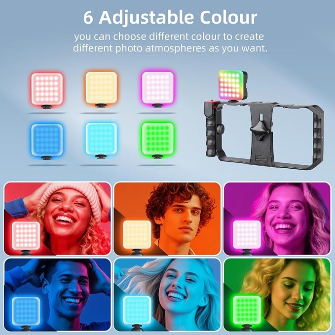 Zeadio All-in-One Smartphone Video Rig Kit, Variable Phone Cage Rig with RGB Video Light, Shotgun Microphone, Universal Video Stabilizer for iPhone/Android Filmmaking Vlogging YouTube TikTok etc - Image 7