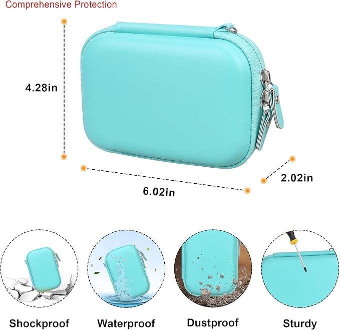 Elonbo Camera Carrying Case for KODAK Step Instant Smartphone Photo Printer | KODAK Step Portable Mini Color Wireless Mobile Printer Hard Travel Bag, Instant Color Picture Printer Storage Holder, Green - Image 3