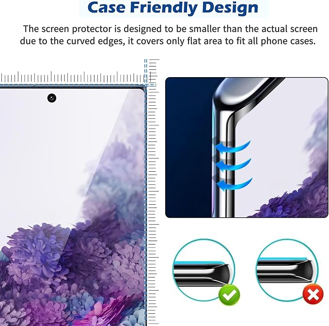 3 Pack Galaxy S20 Plus Screen Protector, HD Clear Tempered Glass, Fingerprint Unlock, 3D Curved, Scratch Resistant, No Bubble for Samsung Galaxy S20 Plus 5G Glass Screen Protector - Image 7
