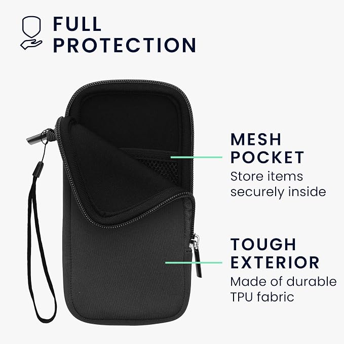 kwmobile Universal Phone Pouch Size XXL - 7" - Neoprene Smartphone Pouch with Zip - Water-Repellent Mobile Phone Case - Sleeve in Grey - Image 3