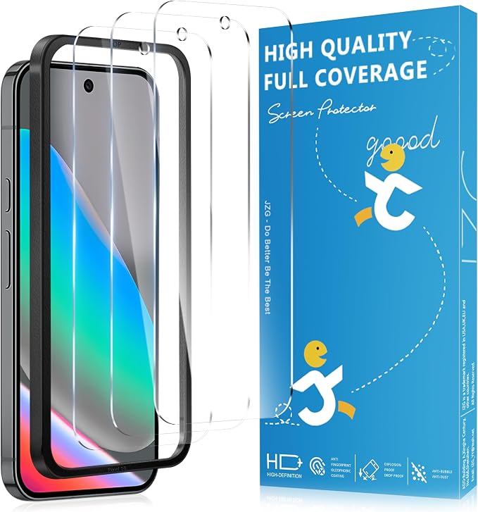 3 Pack for Google Pixel 10 Screen Protector | Case Friendly Tempered Glass Film, Fingerprint Unlock, HD Clear, Phone Case Fit by Invoibler