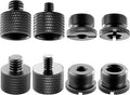 Mic Stand Adapter Set, 5/8 to 3/8 & 1/4 Thread Adapter | 8 Pack, 4 Thread Sizes, Aluminum Alloy, Knurled Grip, Precision Threads, Fits Mic Stands, Boom Arms & Tripods by Unknown