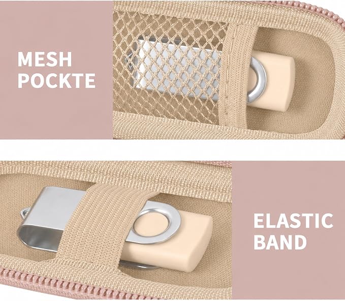 USB Flash Drive Case, SD Card/Thumb Drive/Memory Cards Holder, Bag Only | SDXC/SDHC Storage, Electronic Accessories Organizer for SanDisk / for Samsung, for Students/IT/Office/School/Travel, RoseGold - Image 4