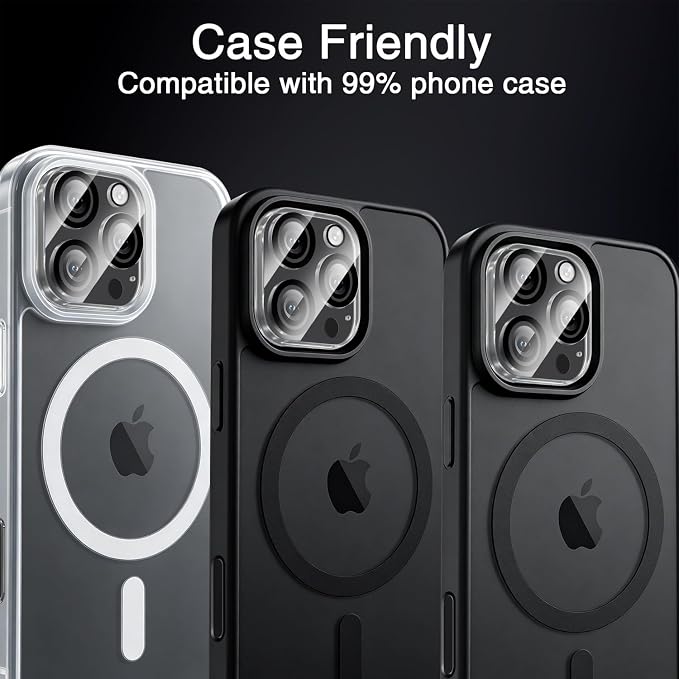 Wiaocit Camera Lens Protector for iPhone 16 Pro/iPhone 16 Pro Max | 3 Pack, 9H Tempered Glass , Ultra HD, Anti-Scratch, Case Friendly - Image 6