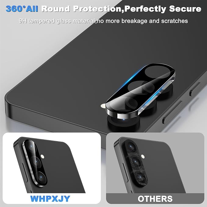 WHPXJY 2026 New Upgrade for 3 pack Samsung Galaxy S25 Plus/+ Camera Lens Protector-Tempered Glass Cover, 9H+ Shatterproof/Anti-scratch/Maintains Original Clarity/Easy to Install - Image 2
