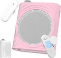 Voice Amplifier for Teachers, Portable Bluetooth Mini Personal Speaker with Wireless Lavalier Mic & Silicone Protective Cover, Ideal for Classroom, Conference and Tour Guide （Pink by Unknown