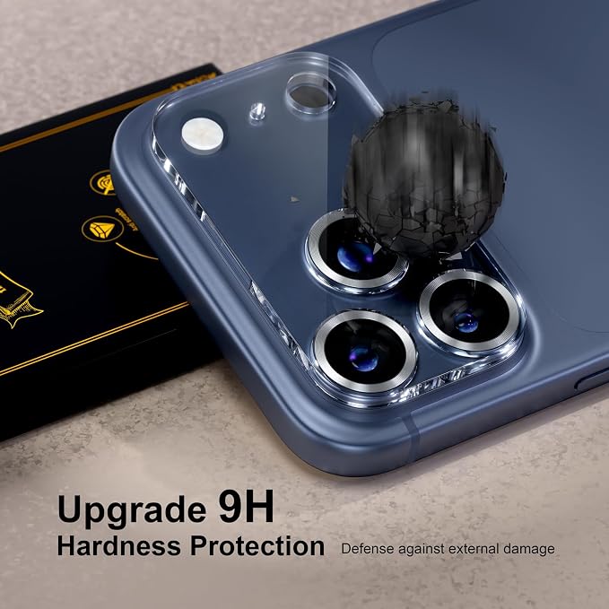 for 6 Pack iPhone 17 Pro Max Camera Lens Protectors, CD Silver | [Drop Protection] [Case Friendly] [Easy Installation] 9H Tempered Glass Camera Screen Protector Cover Accessories 6.9-inch - Image 3