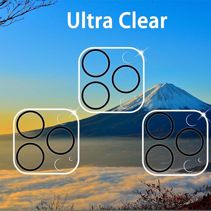 Dengduoduo 3 Pack Tempered Glass Camera Lens Protector for iPhone 13 Pro 6.1" & iPhone 13 Pro Max 6.7", Ultra HD, 9H Hardness, Anti-Scratch, Case Friendly, Easy to Install [No Affect on Night Shots] - Image 3