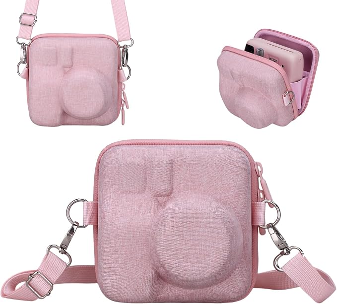 LTGEM Hard Case Compatible with Fujifilm Instax Mini 13, Pink | Fits Fujifilm Instax Mini 13/12/11/10/9, Hard Carrying Travel Camera Bag with Shoulder Strap by LTGEM