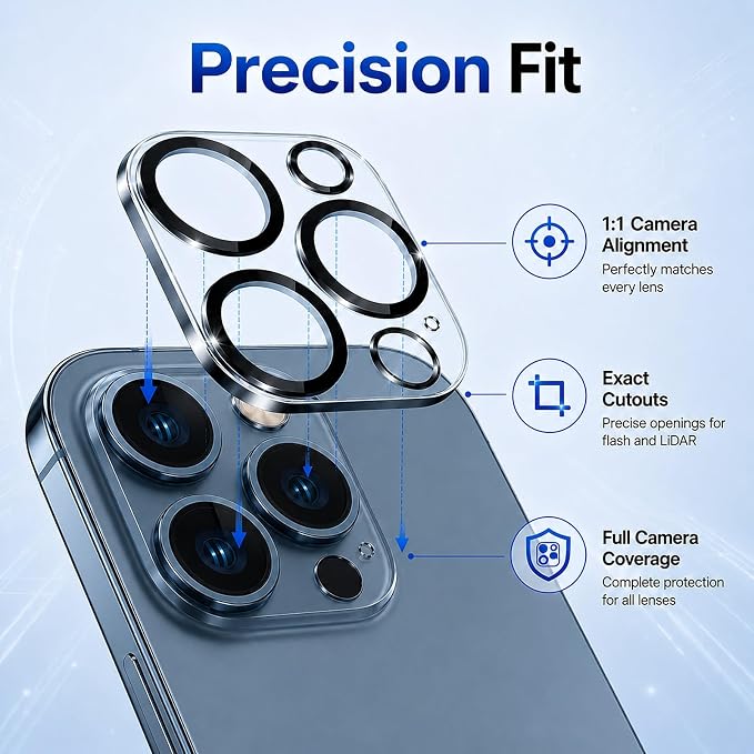 Camera Lens Protector for iPhone 14 Pro Max/iPhone 14 Pro- 3 Pack | 9H Tempered Glass, HD Clear, Scratch Resistant, Camera Cover Accessories, Case Friendly, Not Affect Night Shots - Image 5