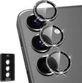 for Samsung Galaxy S23 FE Camera Lens Protector, Individual Metal Ring Tempered Glass Lens Cover, [Strong Adsorption] Scratch Resistant Ultra-Thin HD Clear Lens Cover, 1 Set-Black Sparkly by Btscase