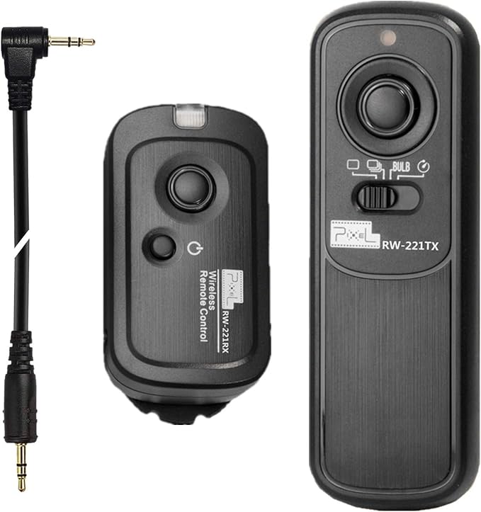 2.4GHz Remote Shutter Release RW221-E3 Compatible with Canon Olympus Fuji | Remote Replaces Canon RS-60E3, Fujifilm RR100 and Olympus RM-CB2, 80m/262ft, Pro Anti-Shake, 2 in 1(wireless & wired) by Pixel