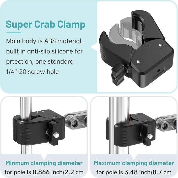 Mic Stand Phone Holder,2-Stage Magic Arm Super Clamp Phone Clip for Microphone Stand, Flexible Adjustable iPhone Music Stands Mount for iPhone17 16 15 14 13 12 11 Galaxy Nexus LG All Smartphones - Image 6