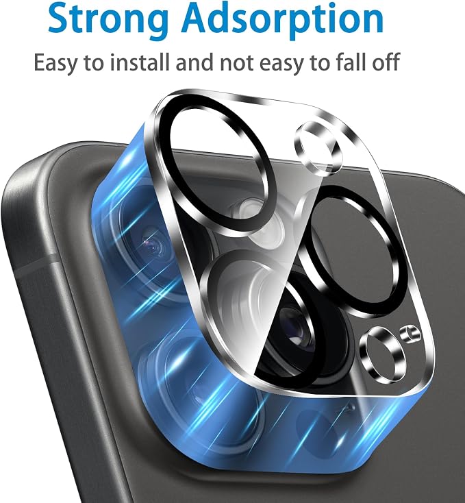 Dengduoduo 3 Pack Camera Lens Protector for iPhone 16 Pro 6.3 inch and 16 Pro Max 6.9 inch, Tempered Glass, Ultra HD, 9H Hardness, Anti-Scratch, Case Friendly [No Affect on Night Shots] - Image 5