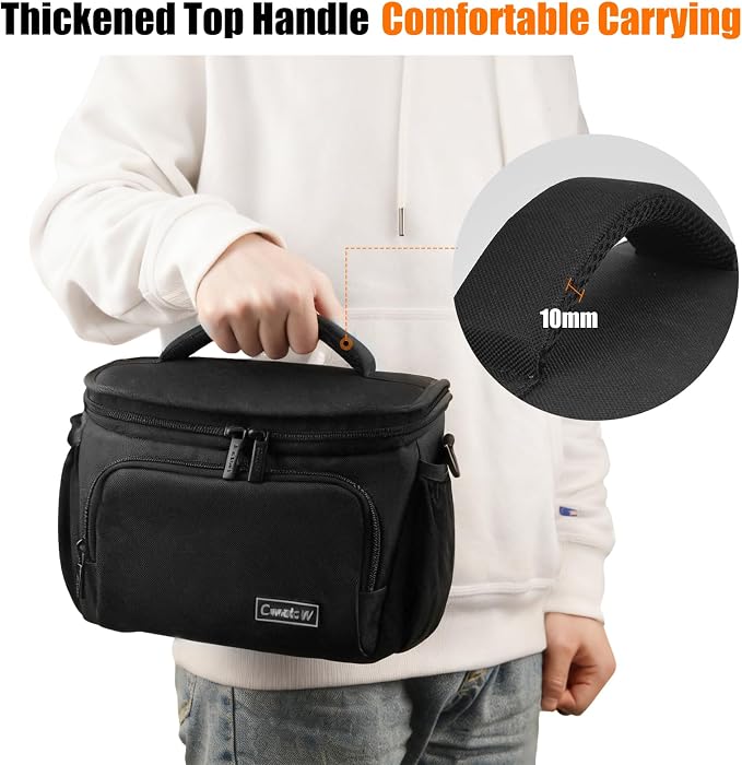 Cwatcun Compact Camera Sling Bag, Crossbody Case for DSLR/Mirrorless | fits 1 Camera Body+1 lens. Travel Photography Camera Shoulder Messenger Bag for Canon, Nikon, Sony, Fuji ,travel ready. - Image 5