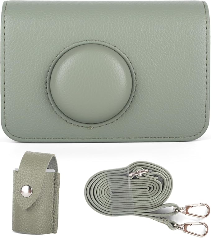 Protective Case Compatible for Kodak EKTAR H35 H35N Half Frame Film Camera, PU Leather Bag for Kodak Ultra F8/F9/VIBE 501F/I60 Camera with Shoulder Strap & 135 Film Storage Case - Green - Image 8