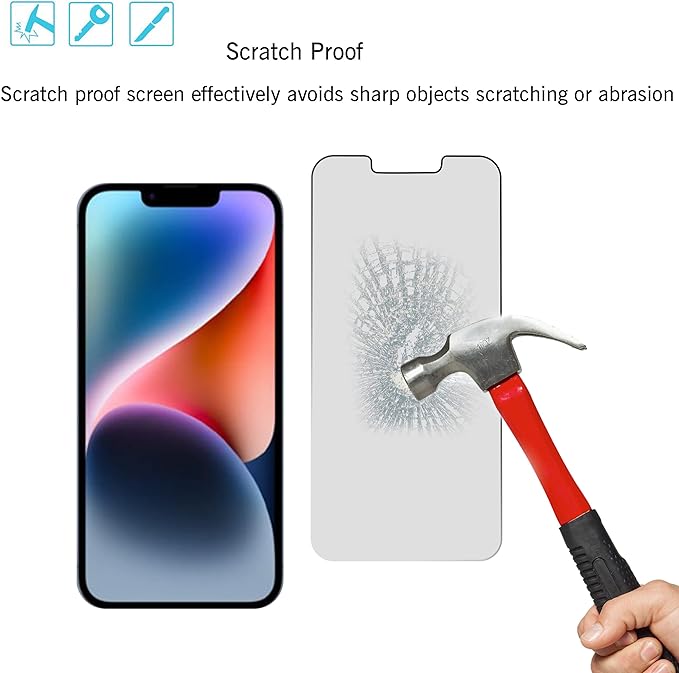 Ailun Privacy Screen Protector+Camera Lens Protector for iPhone 14 Plus | 2+2 Pack, 6.7 inch, Anti Spy Private Tempered Glass Film, Case Friendly, HD - Image 5