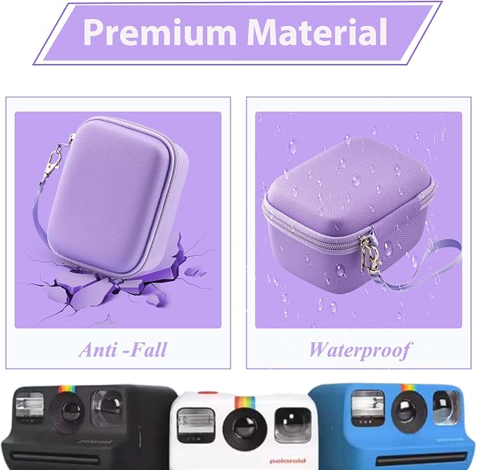 Hard Portable Case Compatible with Polaroid Go 9035 for Generation 2 Instant Print Camera, Film Cameras Storage with Mesh Pocket for Color Films (case only) (Purple) - Image 5