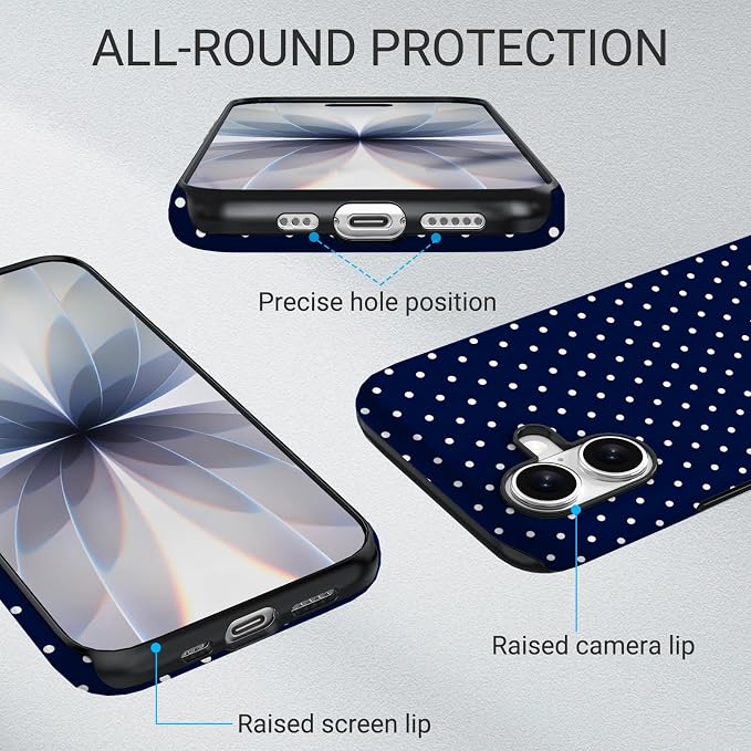 TPU Phone Case for iPhone 16, MagSafe Wireless Charging Compatible, Shockproof Slim Fit Protective Cover with Anti-Yellowing & Raised Camera Protection (Polka dot 7, iPhone 16) - Image 5