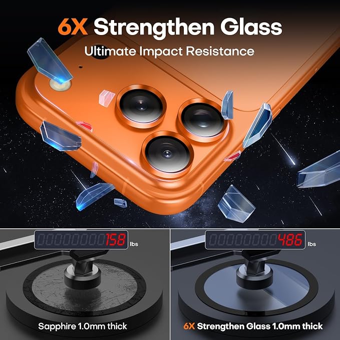 for iPhone 17 Pro Max Camera Lens Protector- Cosmic Orange | Aluminum Alloy, Tempered Glass Camera Cover, Nano Reinforced Adhesive, Accessories, Anti-Drop, Anti-Scratch, Case Friendly - Image 7