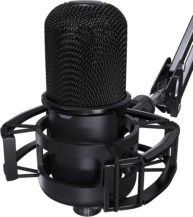 Custom Built for SoloCast Shock Mount with Screw Adapter, Anti-Vibration | Upgrade Elastic Suspension & Holder Clip, for HyperX SoloCast, Mic Stand, Podcast, Streaming, Improves Sound & Recording. - Image 6