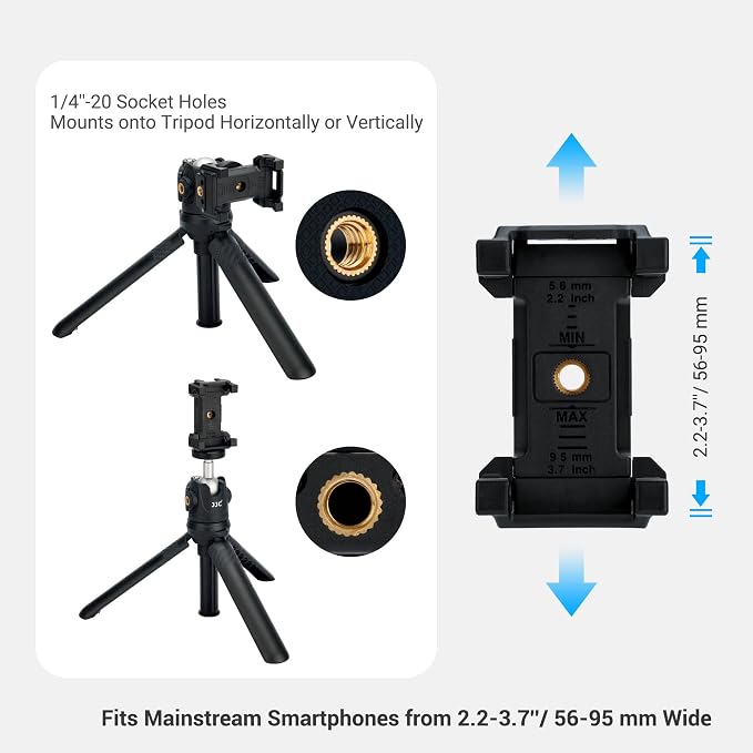 JJC Extendable Mini Tripod & Selfie Stick for Sony ZV-1F ZV-1 ZV-E10 A6100 | for Sony ZVE10 II ZV1F ZV-1 II ZV1 RX100 VII A6100 A6400, Canon PowerShot V1 SX740 HS G7X III II EOS R100 R50 & More - Image 7