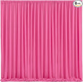 Hot Pink Backdrop Curtain 6 Panels-Wrinkle-Free Polyester Photography Drapes for Wedding Party Photo Background Decorations- 24 X10FT (Hot Pink) by WishCare