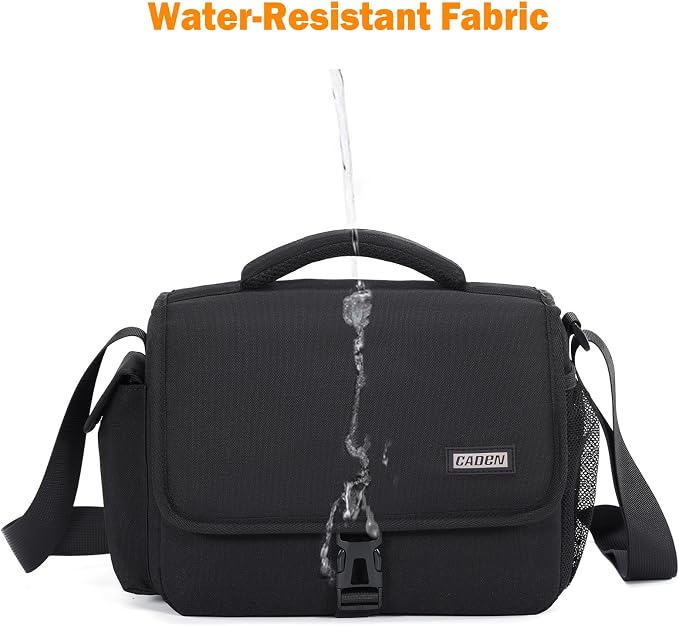 CADeN Camera Bag Case Shoulder Crossbody Bag Compatible for Nikon, Canon, Sony, DSLR SLR Mirrorless Cameras and Lenses (1.0 Black, Large) - Image 5