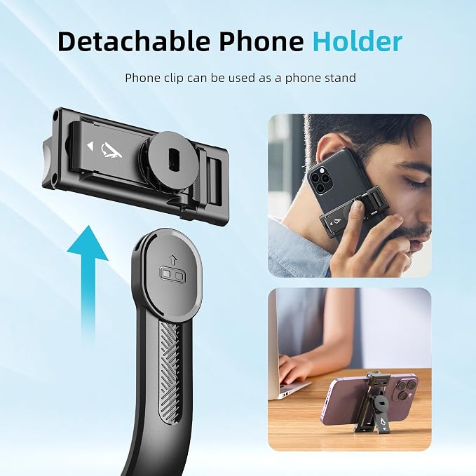 51" Selfie Stick Tripod, Extendable Cell Phone Stand with Remote, Aluminum Alloy Smartphone Travel Tripod Phone Stand for iPhone 15/14/13/12 Pro Max, Samsung, Huawei, GoPro - Image 7