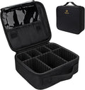 Relavel Travel Makeup Train Case Makeup Cosmetic Case Organizer Portable Artist Storage Bag with Adjustable Dividers for Cosmetics Makeup Brushes Toiletry Jewelry Digital Accessories Black by Relavel