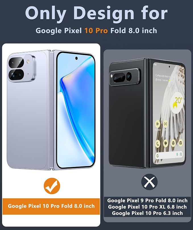 FNTCASE for Google Pixel 10 Pro Fold Case, Fit for Magsafe, Translucent | Matte Back, Strong Magnetic Charging, Slim, Tough, 14FT Military Grade Drop-proof, Anti Slip, Anti Fingerprint, Black - Image 2