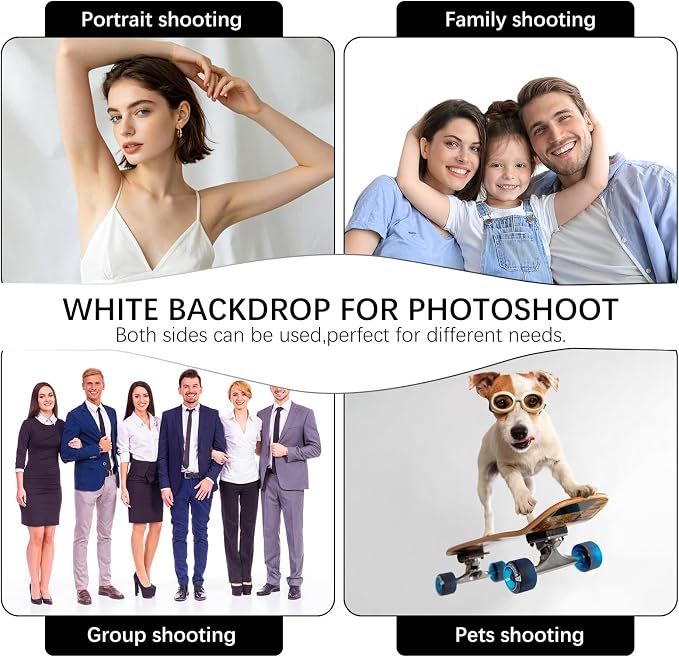 White Photography Backdrop for Photoshoot, 10x10 Ft Polyester Photo Backdrop Curtains, White Backdrops Screen for Photo Studio, Video, Content Creators, Birthday Parties Background - Image 6