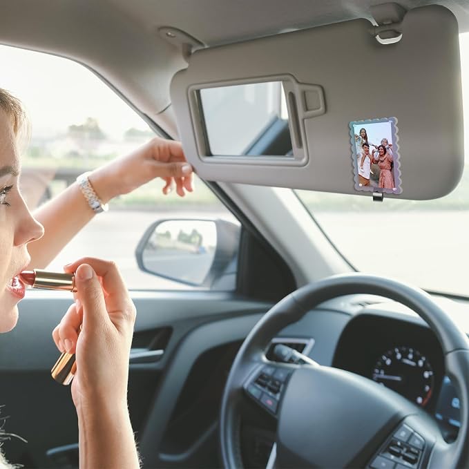 Car Sun Visor Photo Holder Clip, Magnetic Acrylic Visor Frame for Personal Photo Display, Car Interior Decor Accessoies (Color Wave, 2.4 x 3.5) - Image 4