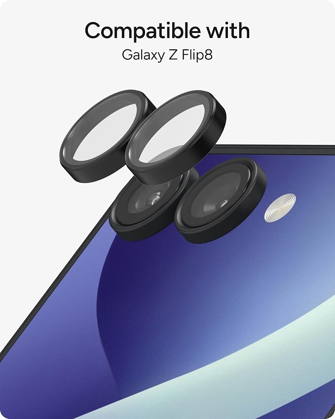 ZAGG Glass Elite Samsung Galaxy Z Flip8 Camera Lens Protector | Anti-Reflective, 5X Stronger Impact & Scratch Resistant Aluminosilicate Glass - Easy Installation, Smudge-Free Surface - Image 3